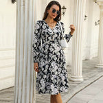 Women’s Floral Long Sleeve Midi Summer Dress