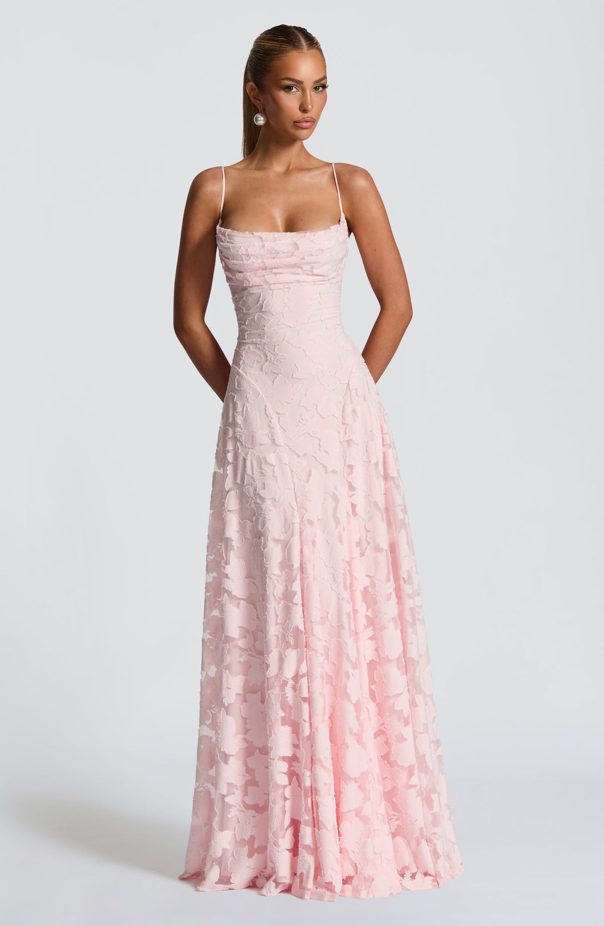 Women's Floral Patterned Spaghetti Strap Maxi Dress