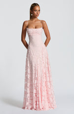 Women's Floral Patterned Spaghetti Strap Maxi Dress