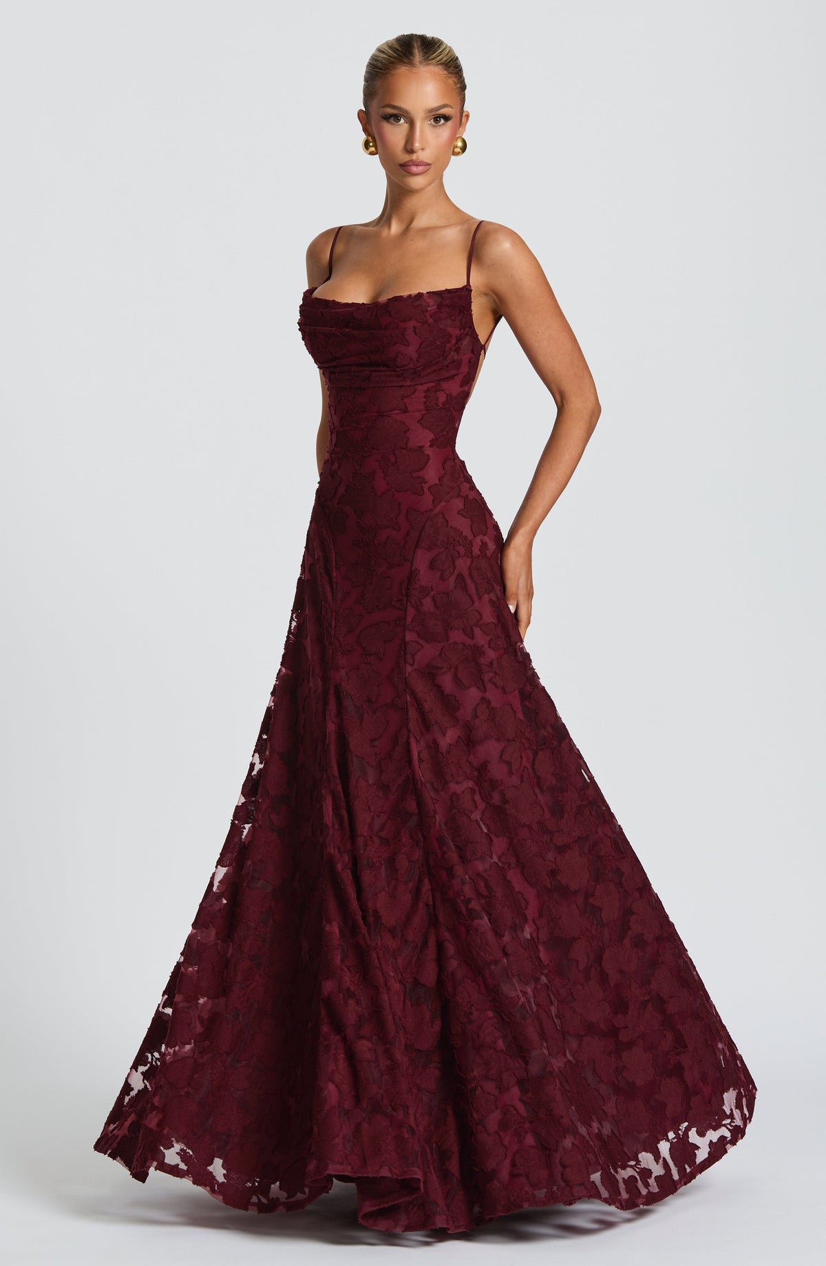 Women's Floral Patterned Spaghetti Strap Maxi Dress