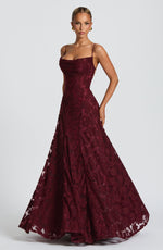 Women's Floral Patterned Spaghetti Strap Maxi Dress