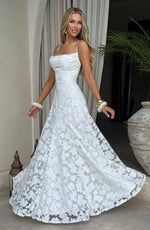 Women's Floral Patterned Spaghetti Strap Maxi Dress