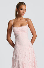 Women's Floral Patterned Spaghetti Strap Maxi Dress
