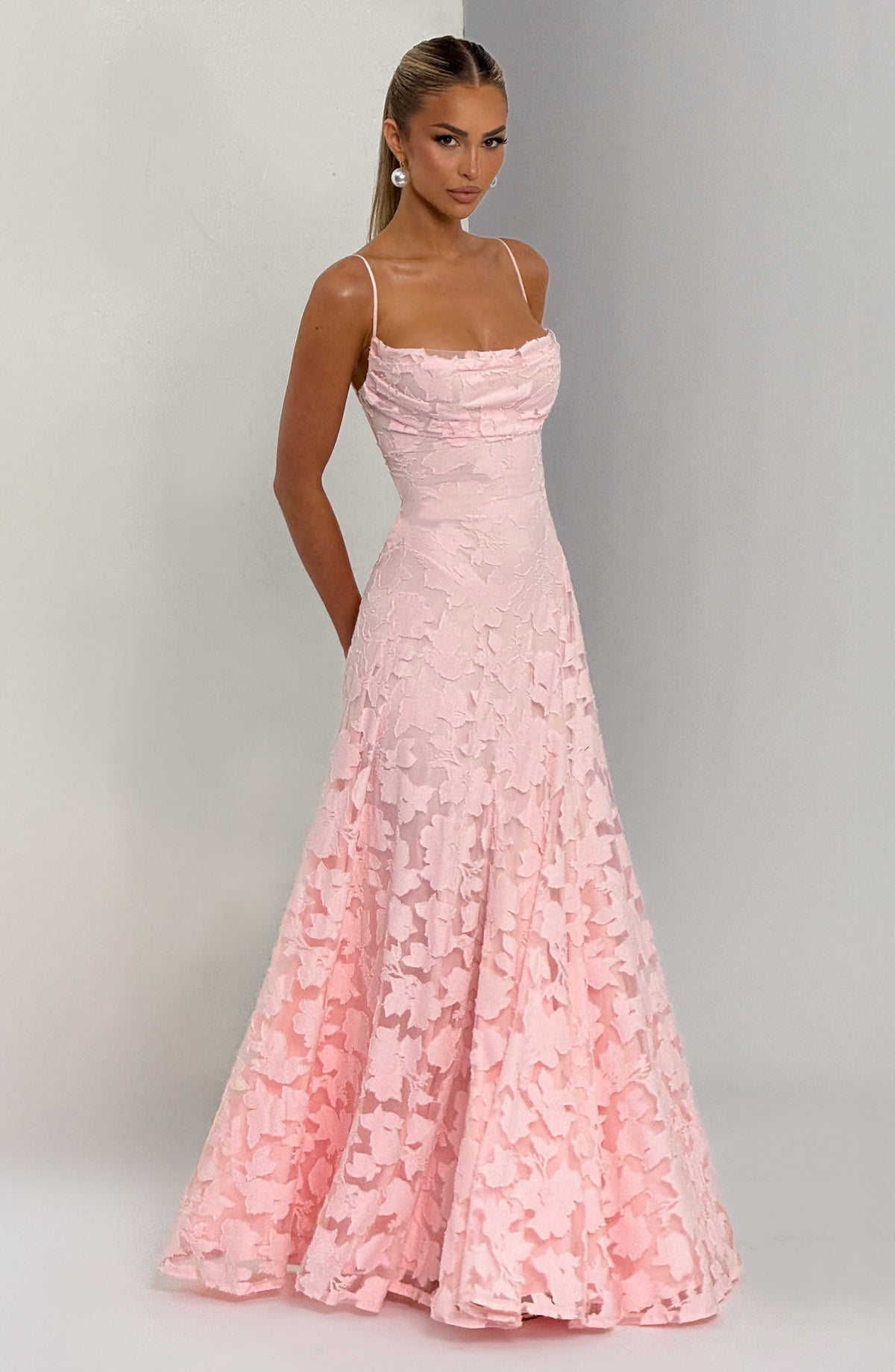 Women's Floral Patterned Spaghetti Strap Maxi Dress