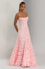 Women's Floral Patterned Spaghetti Strap Maxi Dress