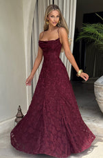 Women's Floral Patterned Spaghetti Strap Maxi Dress