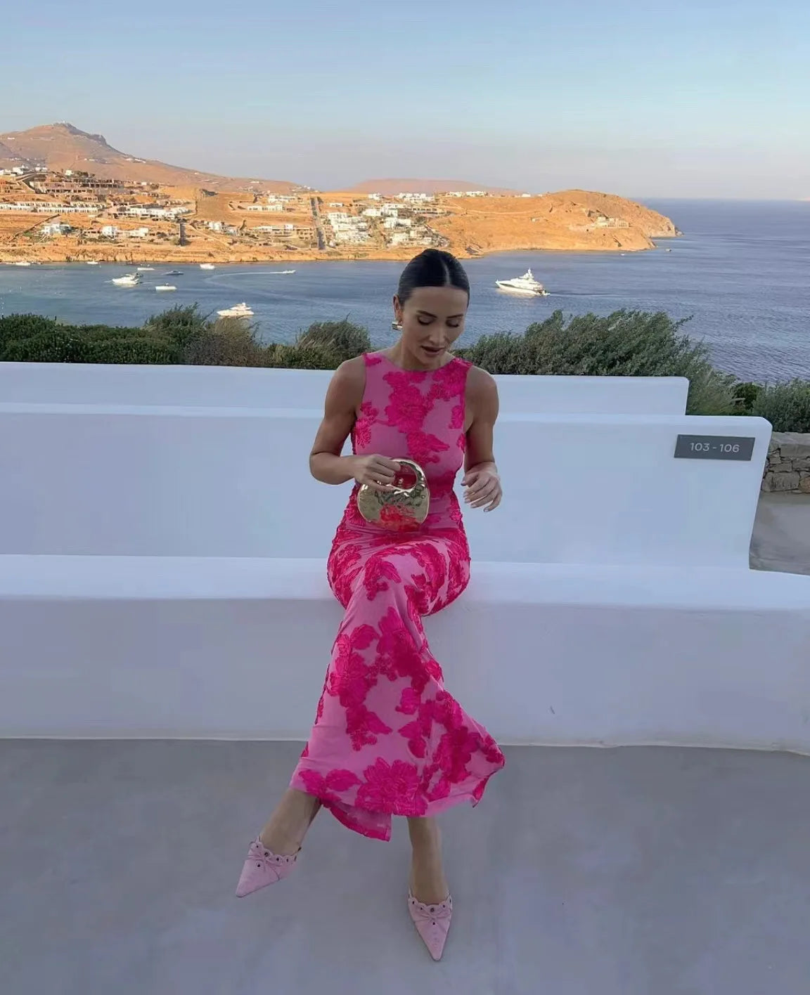 Women’s Floral Sleeveless Maxi Wedding Guest Dress