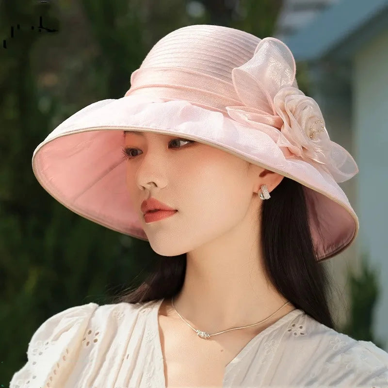 Women’s Flower Wide Brim Sun Hat