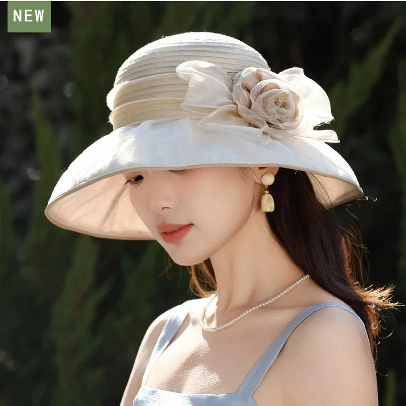 Women’s Flower Wide Brim Sun Hat