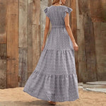 Women's Flutter Sleeve Tiered Maxi Sundress