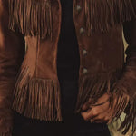 Women's Fringe Button-Front Suede Jacket