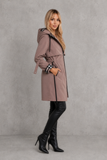 Women's Front Zipper Hooded Waterproof Rain Jacket