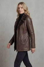 Women's Fur-Collar Zip-Front Faux Leather Jacket