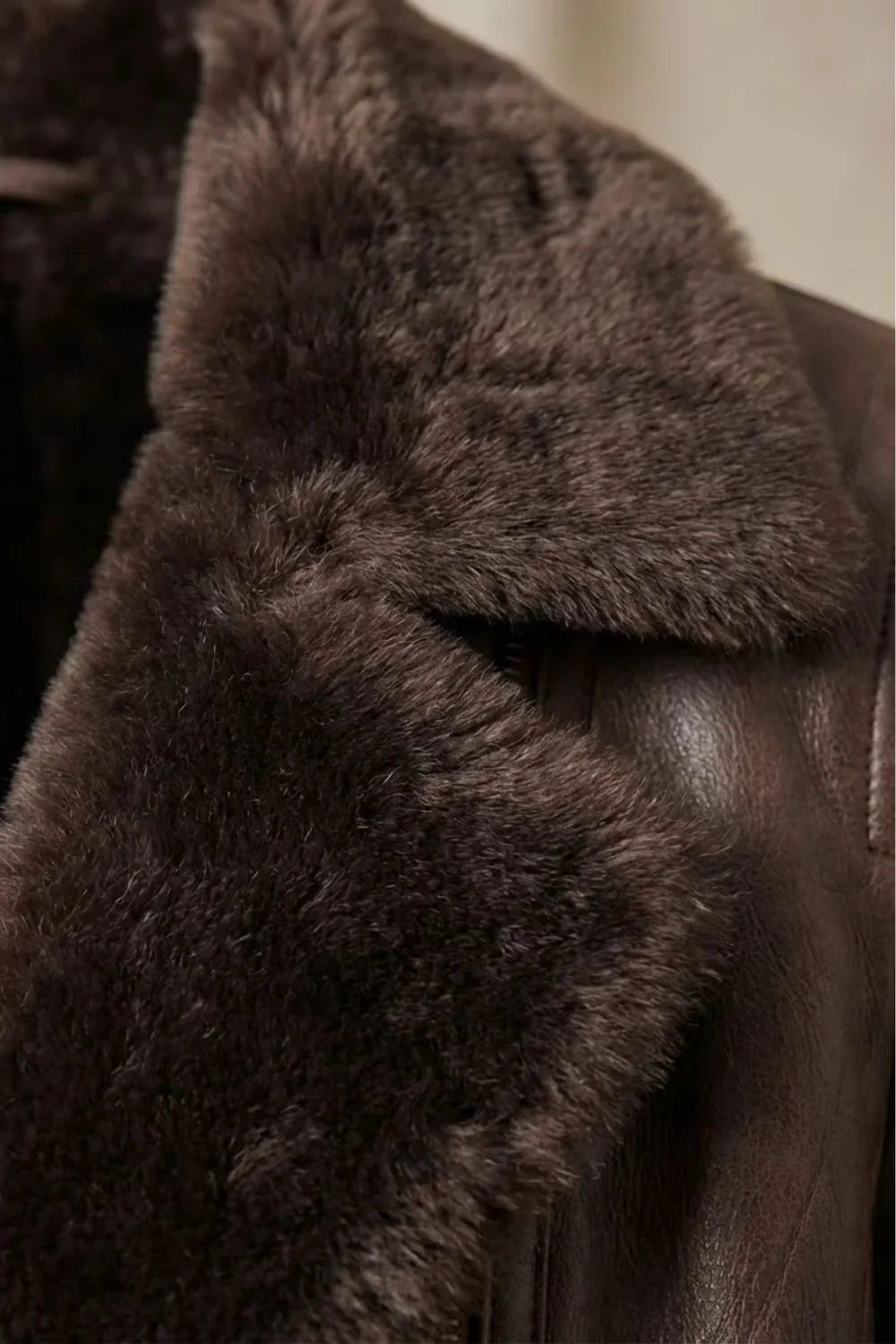Women's Fur-Collar Zip-Front Faux Leather Jacket