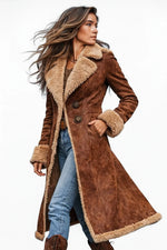Women's Fur-Trim Long-Sleeve Coat
