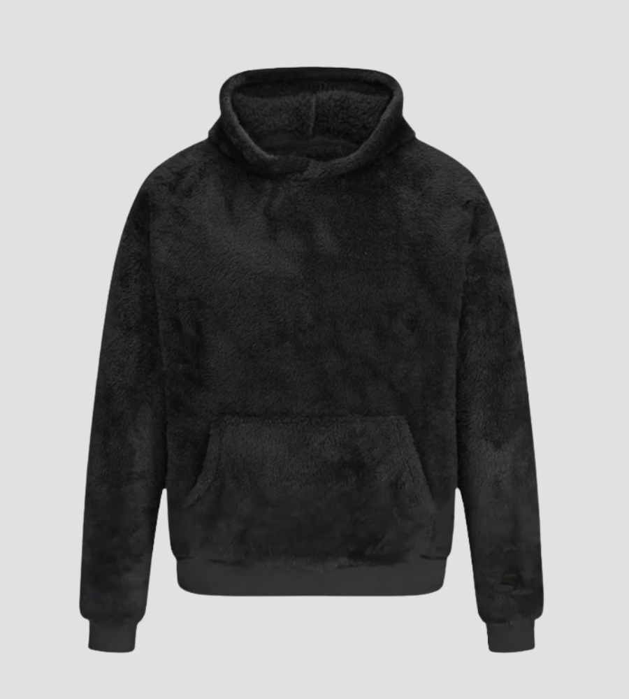 Women's Fuzzy Kangaroo-Pocket Pullover Fleece Hoodie