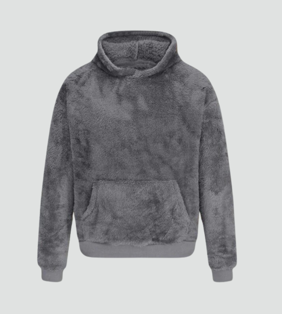 Women's Fuzzy Kangaroo-Pocket Pullover Fleece Hoodie