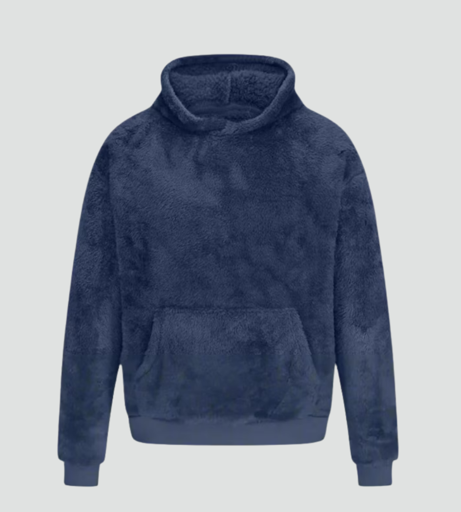 Women's Fuzzy Kangaroo-Pocket Pullover Fleece Hoodie