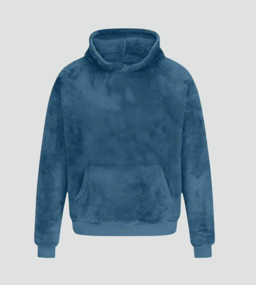 Women's Fuzzy Kangaroo-Pocket Pullover Fleece Hoodie