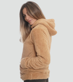 Women's Fuzzy Kangaroo-Pocket Pullover Fleece Hoodie
