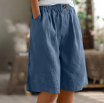 Women's Gathered Waist Wide-Leg Shorts
