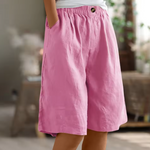 Women's Gathered Waist Wide-Leg Shorts