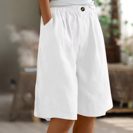 Women's Gathered Waist Wide-Leg Shorts