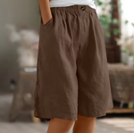 Women's Gathered Waist Wide-Leg Shorts