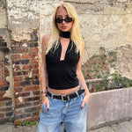 Women’s Halter Neck Backless Top