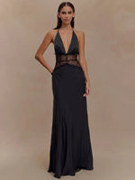 Women's Halter Neck Floor Length Maxi Dress