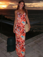 Women’s Halter Neck Floral Maxi Wedding Guest Dress