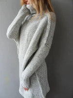 Women’s High Neck Long Sleeve Knit Sweater Tunic