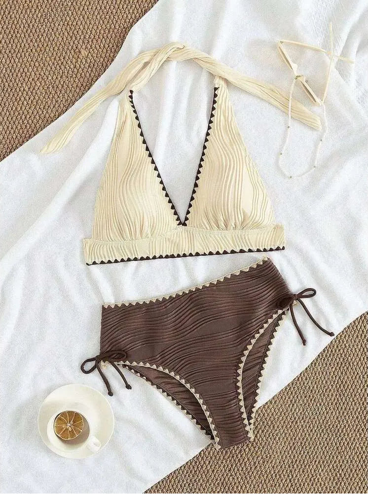 Women’s High Waisted Halter Bikini Set