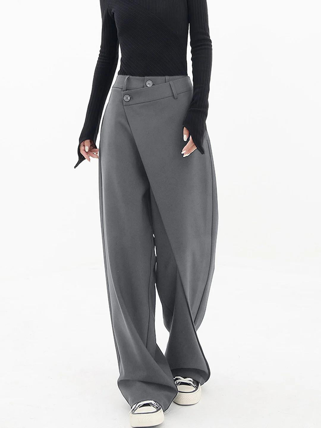 Women’s High Waisted Wrap Front Wide Leg Pants