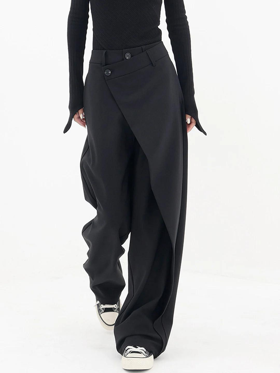 Women’s High Waisted Wrap Front Wide Leg Pants