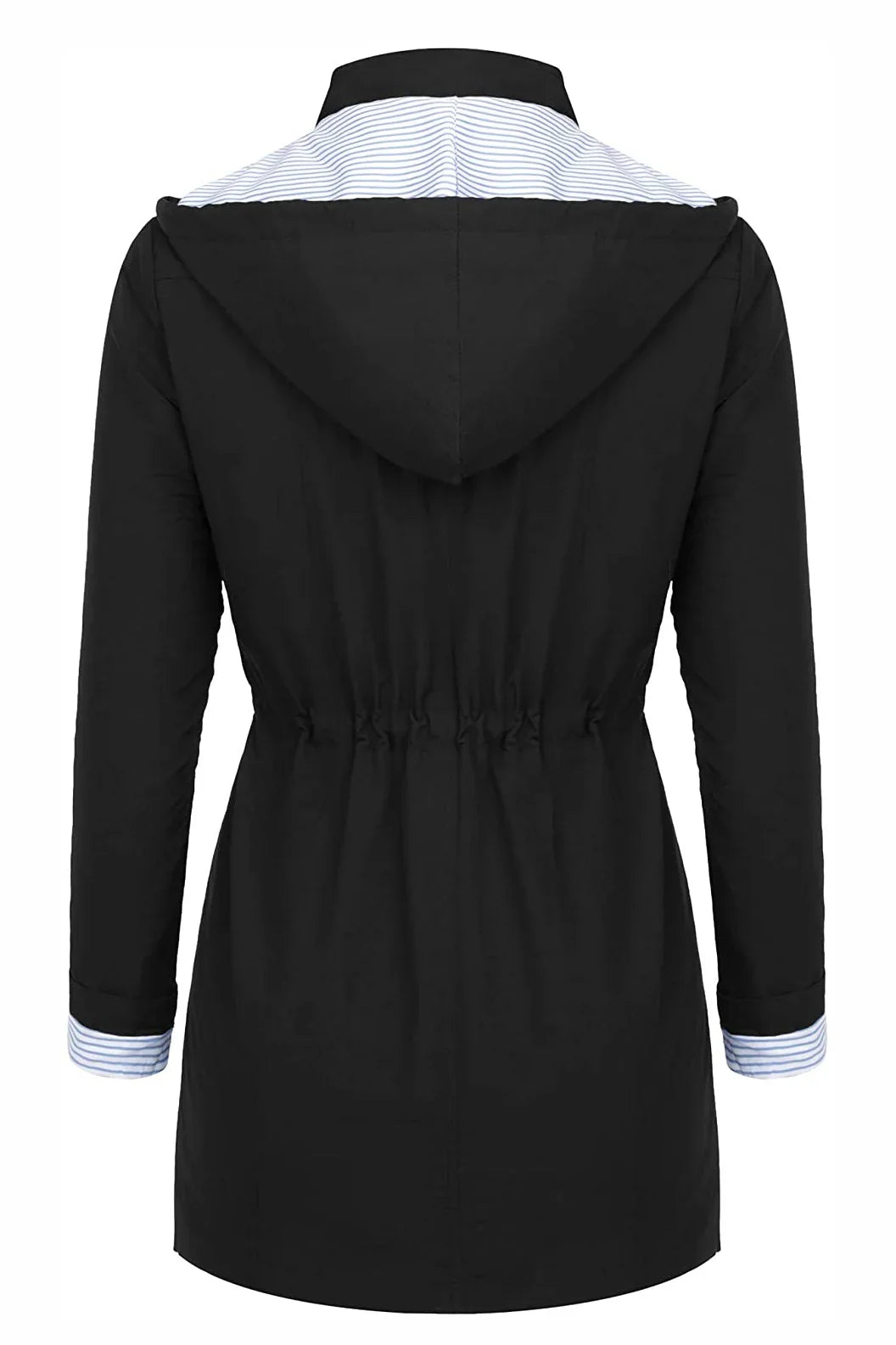 Women's Hooded Drawstring Weatherproof Rain Jacket