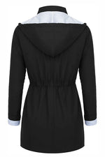 Women's Hooded Drawstring Weatherproof Rain Jacket