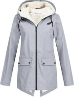 Women's Hooded Fleece-Lined Rain Jacket