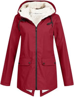 Women's Hooded Fleece-Lined Rain Jacket
