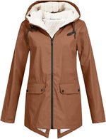 Women's Hooded Fleece-Lined Rain Jacket