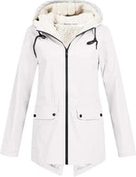 Women's Hooded Fleece-Lined Rain Jacket