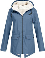 Women's Hooded Fleece-Lined Rain Jacket