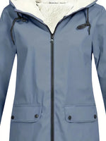 Women's Hooded Fleece-Lined Rain Jacket