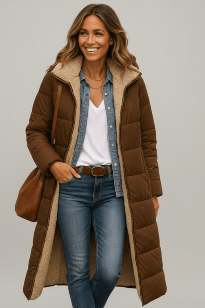 Women's Hooded Long Sleeve Winter Puffer Coat