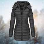 Women's Hooded Quilted Zip-Front Long Sleeve Puffer Jacket