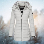 Women's Hooded Quilted Zip-Front Long Sleeve Puffer Jacket