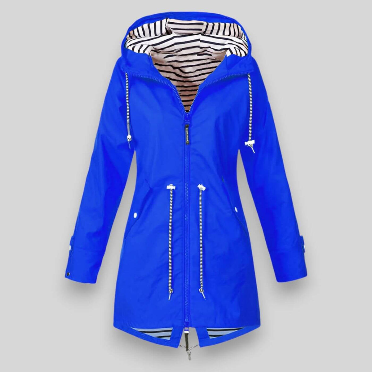 Women’s Hooded Windbreaker Rain Jacket with Zip Pockets