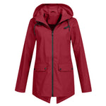 Women’s Hooded Zip Closure Windbreaker Rain Jacket