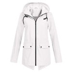 Women’s Hooded Zip Closure Windbreaker Rain Jacket