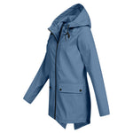 Women’s Hooded Zip Closure Windbreaker Rain Jacket
